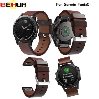 [มาแรง] สายนาฬิกาข้อมือนาฬิกากีฬาคาดมือสายหนังแท้นาฬิกาสายรัดข้อมือนาฬิกาสายรัดข้อมืออุปกรณ์เสริมสำหรับ Garmin Fenix 5 Watchband 22Mm