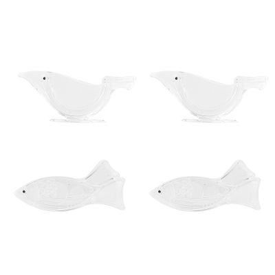 4PCS Manual Transparent Fruit Juicer Transparent Acrylic Mold (Bird Model + Fish Model)