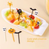 10pcs/set Cartoon Children Cake Dessert Pick Toothpick Lunch Pick Halloween Fruit Fork Food Fork Bento Lunches Party Decoration