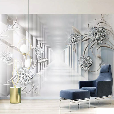 [hot]Photo Wallpaper 3D Stereo Abstract Space European Style Pattern Diamond Murals Wall Papers Living Room TV Background Wall Decor