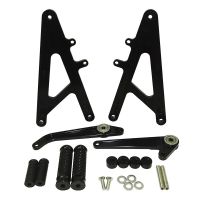 QMSTART Racing Black Motorcycle CNC Aluminum Rearset Footrests Foot Rest Pegs Brake Gear Shift Levers Pedals Rear Set For HONDA RS 125 GP GP125 RS125 NX4 1995-2013 , Moto3 NSF250R 2012-2021