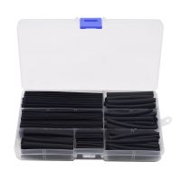 150pcs/Box 2:1 Polyolefin Heat Shrink Tubing Tube Sleeving Wire Electrical Insulation Cable Kit 8 Sizes 2-13mm Black Cable Management