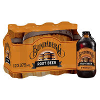 Bundaberg Root Beer 375ml (CARTON) บันดาเบิร์ก  น้ำหวานกลิ่นรูทเบียร์ อัดก๊าซ ขนาด 375 มล (1507) (ขายยกลัง)