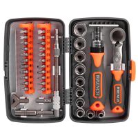 T40 38pcs Professional Screwdriver Set Multi Repair Hand Tools Mechanic Ratchets Socket Wrench Combo Kit With Box