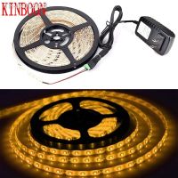 ☁✑☊ Yellow 5M 300 LED 3528 DC 12V LED Strip Non-Waterproof / Waterproof Flexible Changeable Light DC Female 2A Power Adapter