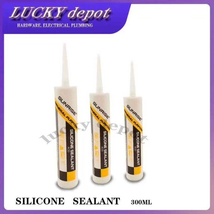 SILICONE SEALANT ACID CLEAR/WHITE/GREY/BROWN/BLACK 300ML (SUNRISE