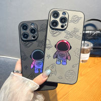 Cartoon Cute Astronaut PU Leather Laser Phone Case Full Protective Anti-break Phone Case for IPhone 7 8 X XS XR 11 12 13 14 Pro Max Plus