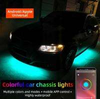 DC12V IP67 10W App Control Flowing Color RGB LED Strip Under Car Tube Underglow Underbody System Neon Led Lights Car Accessories