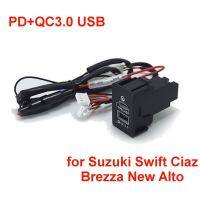 ซ็อกเก็ตชาร์จเร็ว Type-C PD QC3.0 USB สําหรับ Suzuki SX4 Swift Vitara New Alto Ciaz Brezza Dzire Splash Celerio