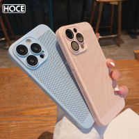 เคสโทรศัพท์บางเฉียบยากตาข่ายเคสระบายความร้อน HOCE สำหรับ iPhone 14 13 12 11 Pro Max 7 8 Plus X XR XS Max 14 Plus เคสกริดป้องกันเลนส์กรอบกันกระแทก