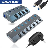 Wavlink 3.0ฮับ USB อลูมิเนียมพร้อมอะแดปเตอร์เปิด/ปิดสวิตช์เปิด/ปิดความเร็วสูง4/7พอร์ต USB 3.0ฮับ EU /Us/uk สำหรับแล็ปท็อปแมคบุ๊ค Feona