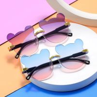 ✔ Kids Sunglasses Bear Shaped Cute Sun Glasses Children Trendy Cartoon Outdoor Anti-Glare Glasses For Boys Girls Eyewear