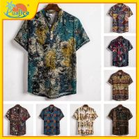 Summer Shirt Casual Fashion T Shirt Men Short Shirts Hawaii Beach Casual Floral Blouse Loose Shirts Streetwear Party Blouse Crop Tops Blouse Shirt Oversized Shirt for Men