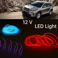 แถบสายไฟ LED ประดับตกแต่งภายในรถยนต์2M 12V อุปกรณ์แผ่นเรืองแสงไฟสายแถบไฟ LED อัตโนมัติ