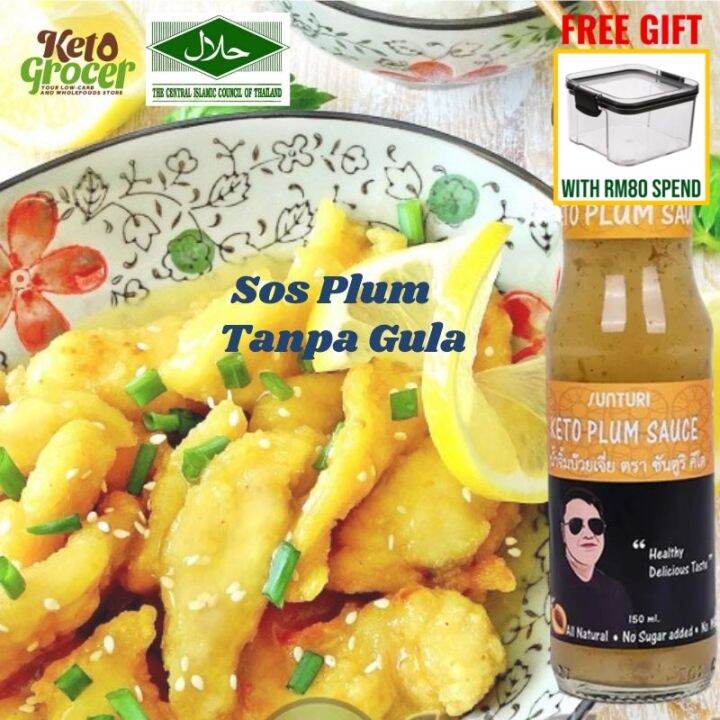 Keto Plum Sauce Sos Plum HALAL with Stevia, Erythritol, No Gluten Diabetic Friendly Seasoning