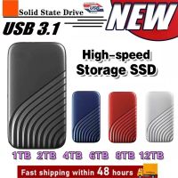 ┋☢○ Portable SSD External Solid State Drive 1TB Portable HD Hard Drive USB 3.1 Type C 2TB 4TB 8TB Hard Disks For Laptop Notebook