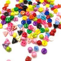 100pcs/lot Assorted Colors Shapes Tiny 6MM Resin Button 2 Holes Sewing Craft PZ209 Haberdashery