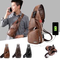 Newest Fashion Mens Leather Sling Pack Chest Shoulder Crossbody Bag Biker Satchel Men Briefcases Hot Sales 2021 Male Fanny Pack