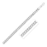 สร้อยคอเงินแท้ 92.5 Sterling Silver Rhodium Plated Curb Chain 7.3mm