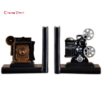 *Retro Camera Bookend Movie Film Projector Black Silver Collectors Project Creative Bookcase Vintage Jewelry Study Room Study Home Decorations