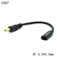 5.5x2.5mm DC Power Male Tip Plug Connector With Cord Cable To USB Type C Female Plug Converter For Asus Toshiba Laptop Adapter