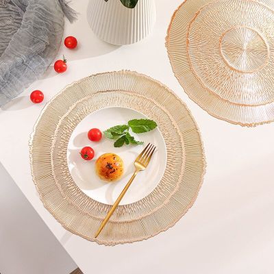 Modern Simple Home Daily Round Placemat Household Tea Coaster PVC Heat Insulation Pad Western Restaurant Mat