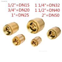 ﹍✟ 1pcs DN15 DN20 DN25 DN32 DN40 DN50 Brass Thread In-Line Spring Check Valve for Water Control Check Valve Water Pump Valve