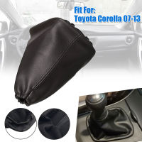 สีดำ PU หนังเกียร์ Stick Shift Gaiter Boot สำหรับ Toyota Corolla 07-13 Shift Knob Cover Shift Knob Shift Head Dust Cover