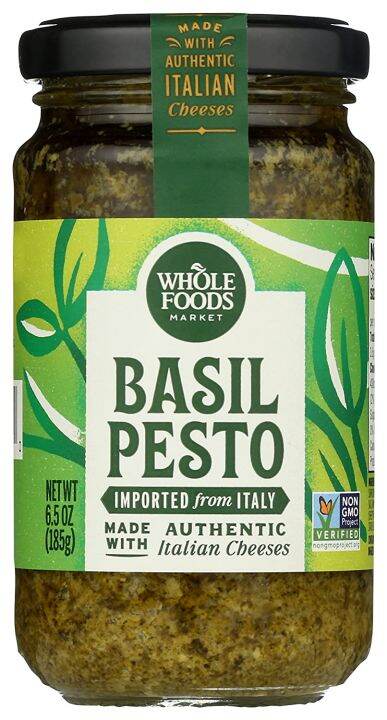 SỐT PESTO BASIL - PHÔ MAI Ý CHO MÓN PASTA - PIZZA - SPAGHETTI - SALAD 365  by Whole Foods Market, Non GMO, 185g ( oz) 