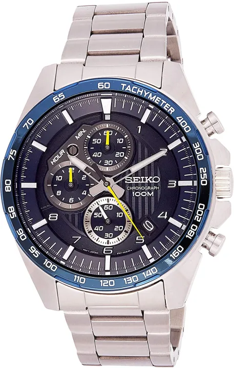 SEIKO Watch Quartz Chronograph 100M Waterproof Blue Dial SSB321P1 Men's |  Lazada PH