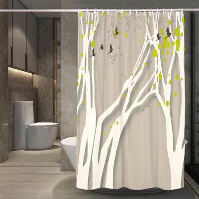Plant Landscape Sea Birds Patterns Designer Bath Shower Curtain Waterproof Polyester For Bathroom Bathtub Home Ho Room Decor