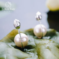 Lotus Fun Real 925 Sterling Silver Earrings Handmade Fine Jewelry Lotus Flower Mother of Pearl Dangle Earrings for Women Brincos