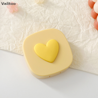 Valitoo กล่องคอนแทคเลนส์ Macaron รูปสี่เหลี่ยมจัตุรัส,กล่องกระจกพกพาเลิฟคอมพาร์กล่องเก็บสินค้าพกพาสะดวก