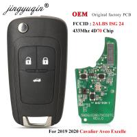 Jingyuqin ที่ห้อยกุญแจรถ2ALBS1SG24 O-EM 433Mhz ID70สำหรับ Chevrolet Aveo Cavalier 2019 2020ใช้ได้กับ Buick Excelle 2015-2021 Opel