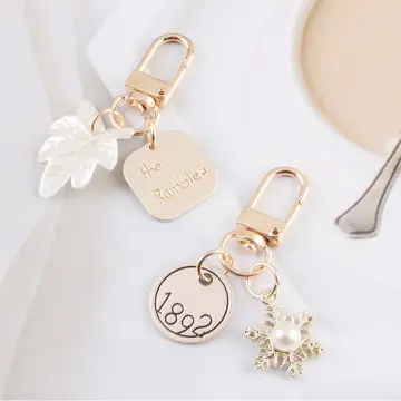 Cute Heart Keychain Women Girl Korean Fashion Shell Pearl Key