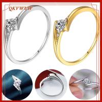 QKVWUW ขนาด 5-10 โลหะผสม คลาสสิก ผู้หญิง แหวนแต่งงานเพชร หมั้น แหวนผู้หญิง เครื่องประดับ