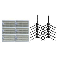 12*หุ่นยนต์แปรงด้านข้างและ6 * HEPA กรองสำหรับ KITFORT KT-518 Kt 518ชิ้นส่วนเครื่องดูดฝุ่นหุ่นยนต์เปลี่ยนชุด
