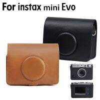 เคสกระเป๋าใส่ของสีดำ/หนังเทียมสีน้ำตาล2แบบที่แตกต่างกัน Fujifilm Instax Mini EVO ฟิล์มสำเร็จรูปกล้องพร้อม Tali Bahu