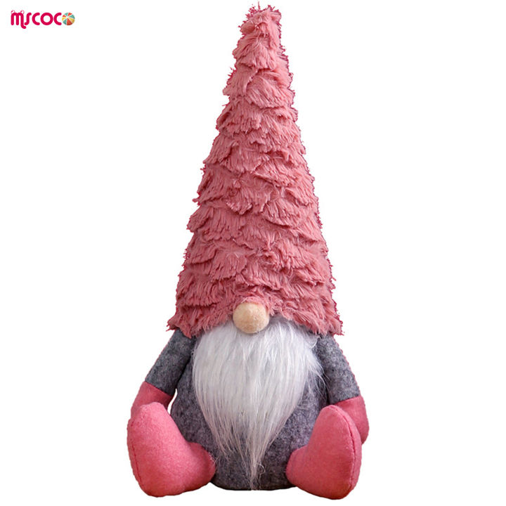 mscoco-ตุ๊กตาท่านั่งของเล่นผ้าขี้ริ้วคริสต์มาสคำพังเพยสำหรับคนแคระตกแต่งตามฤดูกาล