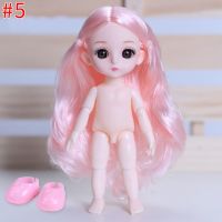 13 Joint Baby Barbie Doll Dress Up Big Eyes Small Barbie DIY Accessory Kids Toy 17cm Cute (doll*1pc+a Pair of Shoes)