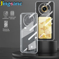 Jingsanc เคสใสสำหรับ Realme 11 Pro/ Realme 11 Pro + เคสโทรศัพท์ผิวนอกป้องกันแบบโปร่งใสสูงพร้อมช่องเสียบบัตรถุงอากาศกันกระแทกขอบนิ่มฝาครอบด้านหลังป้องกันเลนส์