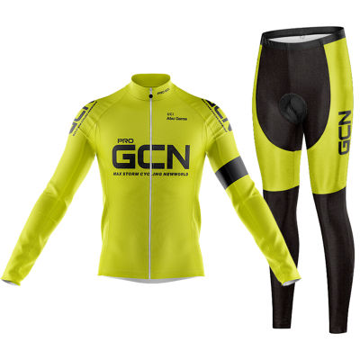 PRO GCN ระบายอากาศแขนยาวขี่จักรยานชุดจักรยานเสือภูเขาเสื้อผ้าฤดูใบไม้ร่วงจักรยานเสื้อเสื้อผ้า M Aillot Ropa C Iclismo 9D เจล