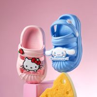 SANRIO CROCS Cheerful Mario รองเท้าแตะลําลอง ลายสุนัข Laurel น่ารัก แฟชั่นฤดูร้อน สําหรับเด็กผู้ชาย ผู้หญิง