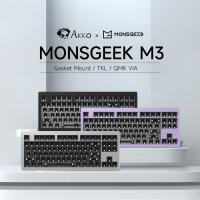 Akko MONSGEEK ของตกแต่งงานปาร์ตี้ M3 TKL RGB Hot-Swap กลไกอลูมิเนียมแบร์โบนหันหน้าไปทางทิศใต้ชุดแป้นพิมพ์ CNC โลหะ QMK ปะเก็น