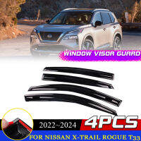 รถ Windows Visor สำหรับ Nissan X-Trail Rogue T33 4th Gen 2022 2023 2024กันสาดลม Sun Rain คิ้ว Deflector สติกเกอร์ Accessorie