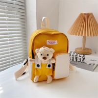 High - end 2023 New kindergarten children bag girl web celebrity han edition bear doll baby travel small backpack a primary school pupils school bag