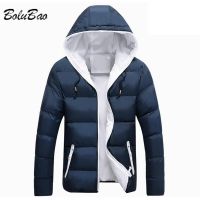 BOLUBAO ฤดูหนาว Warm Hooded Parka Coat Men 2021ใหม่ฤดูใบไม้ร่วงหนากันน้ำ Parka Men แฟชั่น Casual Slim Zipper Jacket Coat ผู้ชาย