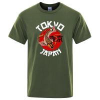 Tokyo Koi Fish Printing Mens Tshirts Sports Tshirt Creative Tshirts Gildan