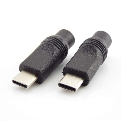 ；【‘； DC Power Adapter Converter Type-C USB Male To 5.5X2.1Mm Female Jack Connector For Laptop Notebook Computer PC