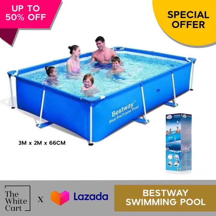 THE WHITE CART 3Meter Bestway Steel Pro Rectangular Swimming Pool